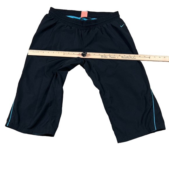 NIKE the athletic dept. Pants Women's Capri 100% Polyester Black/Blue Size Large - Picture 3 of 14
